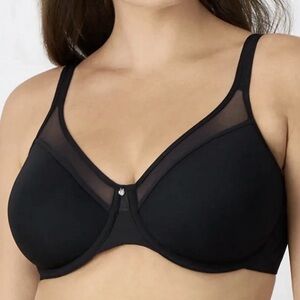 Bali Bra 38C One Smooth U Ultra Lite Neckline Convertible DF 3439 Black NEW